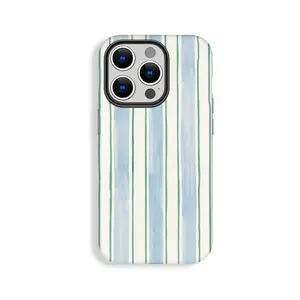 Childlike white background light blue stripes pencil drawing style pattern mobile phone case, phone Case Suitable for Iphone 11/12/13/14/15/16/17 Pro Promax Plus Air