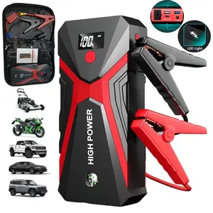5-in-1/9IN1 Portable Car Battery Jump Starter With Tire Inflator, 12V Fast Start, Battery Boost, USB I/O, LED Emergency Light, Reliable Power, Roadside/Vehicle Tools 3000A Wireless Pea