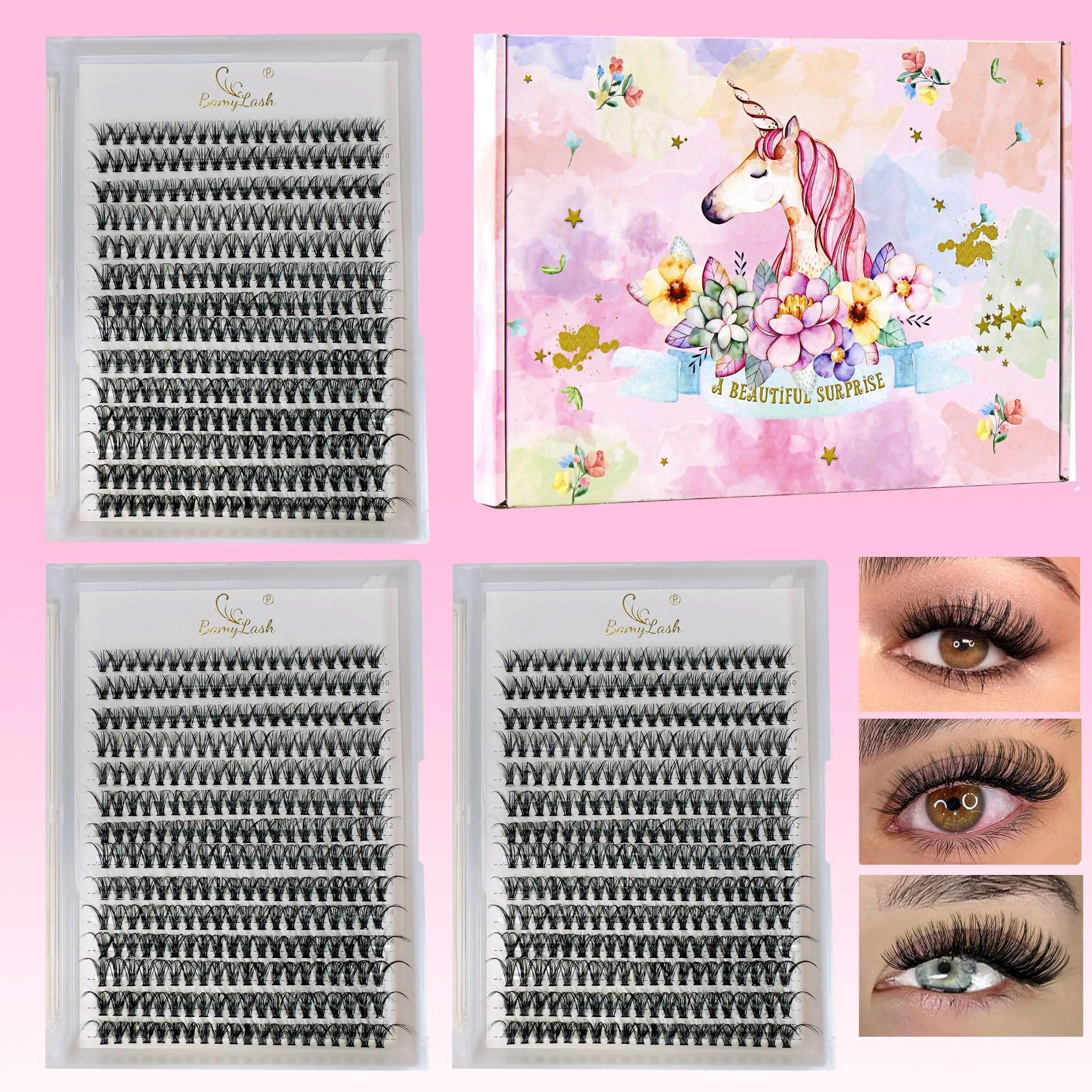 Daily Eyelash Set, 840pcs D Curl 9-16mm Natural Segmented Lashes, Fluffy DIY Eyelash Clusters, Easy Perfect Eye Makeup, High-Quality Daily Use Lashes, Essential Beauty Must-Have