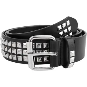 Women's Studded Belt Punk Checkered Grommet Belts Spiked Faux Leather PU Pyramid Metal Rock Rivet Halloween Harem