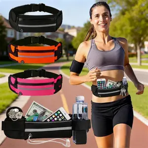 Running Belt Running Waist Pouch Belt Bag  for Women and Men, Large Capacity Belt Running Fanny Pack Hiking Fanny Pack Holder for Cell Phone, Money, and Keys, Adjustable Belt Pouch fits Most Phone and Waist Sizes