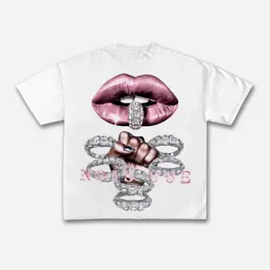 Pink Silver Diamond-rich Printed Cotton T-shirt Top Womenswear Breathable Hoodie Oversize Tshirt Casual Chic Minimalist Crewneck