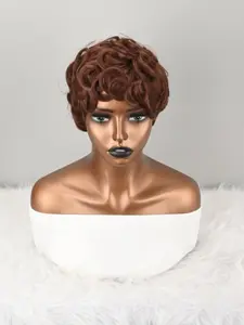 Short Fairy Hair Wig, Short Synthetic Wig, Natural Wavy Short Hair Wig, Curly Layered Fashion Style Wig
