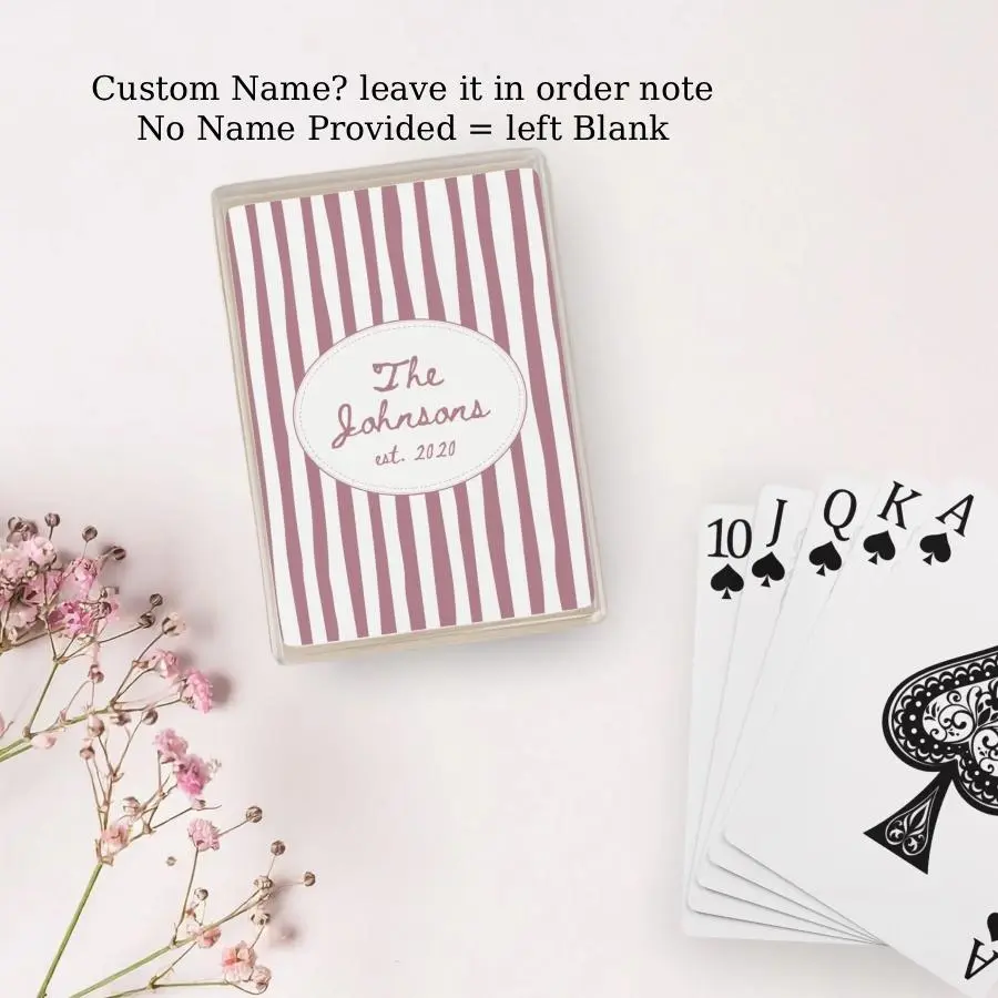 Custom Gift Playing Cards | Personalized Name and Est Year Wedding Favor Decks | How Lucky We Are Gift for Couples | Wedding Anniversary Poker Cards