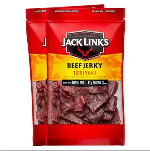 Jack Link's Teriyaki Beef Jerky Multipack - (5 Pack) 0.625 oz Bags - Ready to Eat Real Meat Protein Snacks - 7g Protein per Serving - Made with 100% Real Beef