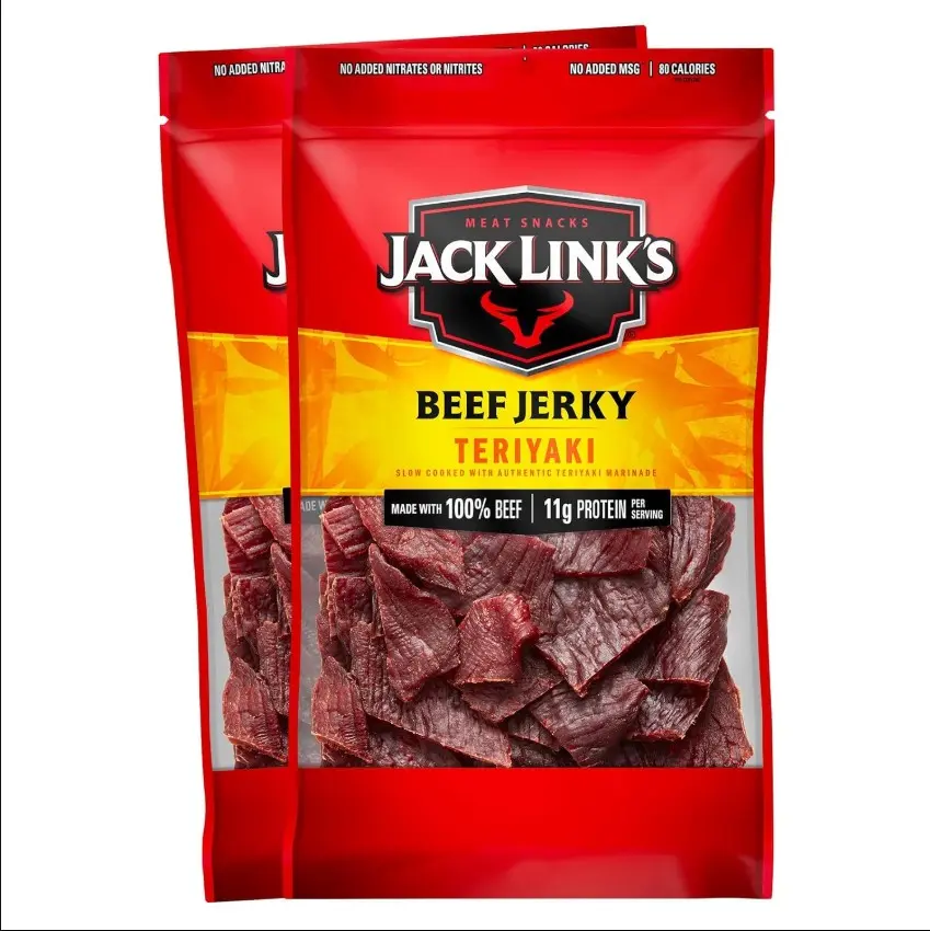 Jack Link's Teriyaki Beef Jerky Multipack - (5 Pack) 0.625 oz Bags - Ready to Eat Real Meat Protein Snacks - 7g Protein per Serving - Made with 100% Real Beef