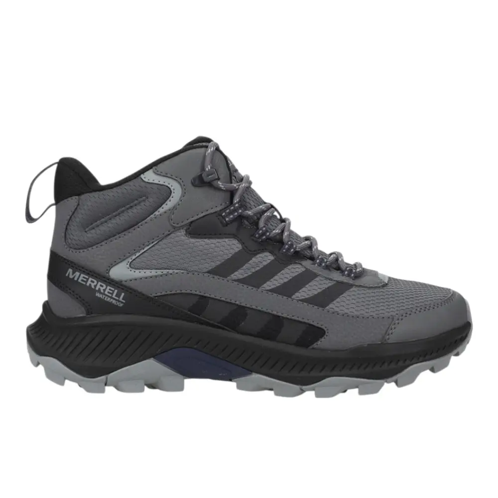 Merrell Mens Speed Strike 2 Mid Lace Up Hiking Hiking Casual Boots Ankle - Grey Merrell Mens Speed Strike 2 Mid Lace Up Hiking Hiking Casual Boots Ankle - Grey