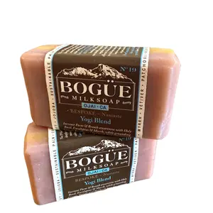 BOGUE Namaste No.19 Yoga Blend Handcrafted Goat Milk Soap Set of 2 Bars for Enhanced Focus & Breath Awareness with Holy Basil Eucalyptus & Myrrh for Organic Skin Repair Body Care Cleansing Body Wash