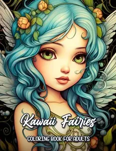 Kawaii Fairies Coloring Book: Adult Coloring Book Featuring Adorable Magical Fairies in Stunning Grayscale for Stress Relief and Relaxation