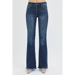 RISEN Full Size Tummy Control Mid Rise Flare Jeans Plus Size
