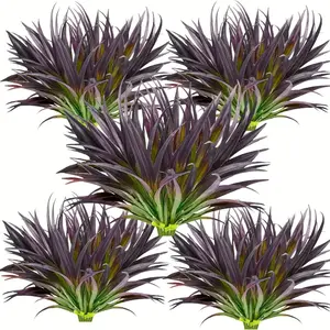Set of 5 Artificial Grass Bunches — UV-Resistant Outdoor Faux Plants. Highly Realistic Grass Clumps, Ideal for Indoor Home Decor, Window Boxes, Gardens, and Hanging Patio Planters; A Perfect Accent for Christmas, Halloween, Thanksgiving, and More.