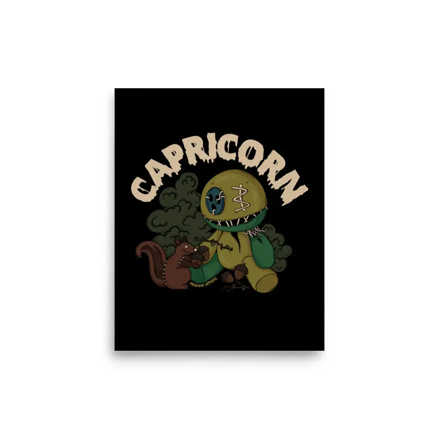 Capricorn Voodoo Doll Poster .Pumpkin Halloweentown Poster, Happy Halloween Poster, Spooky Vibes Poster. Poster Wall Decor