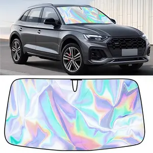 Holographic Car Sun Shade for Windshield, 240T Foldable Heat Insulation Shade with Laser Reflective Coating, Fits Sedan SUV