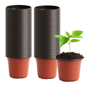 100pcs Heavy-Duty Nursery Pots, Seedling Cups with Drainage Holes, Ideal for Gardens, Balconies, Patios, Durable Planting Containers