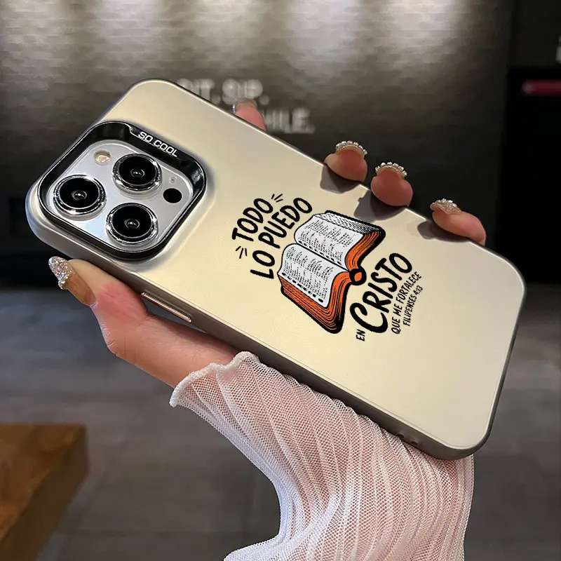 Phone case for iPhone 16 Pro Max 15 Plus 14 13 12 11 XR XS with Cristo Verses Pattern Anti-Scratch Shockproof Pocket-Friendly durable Cover