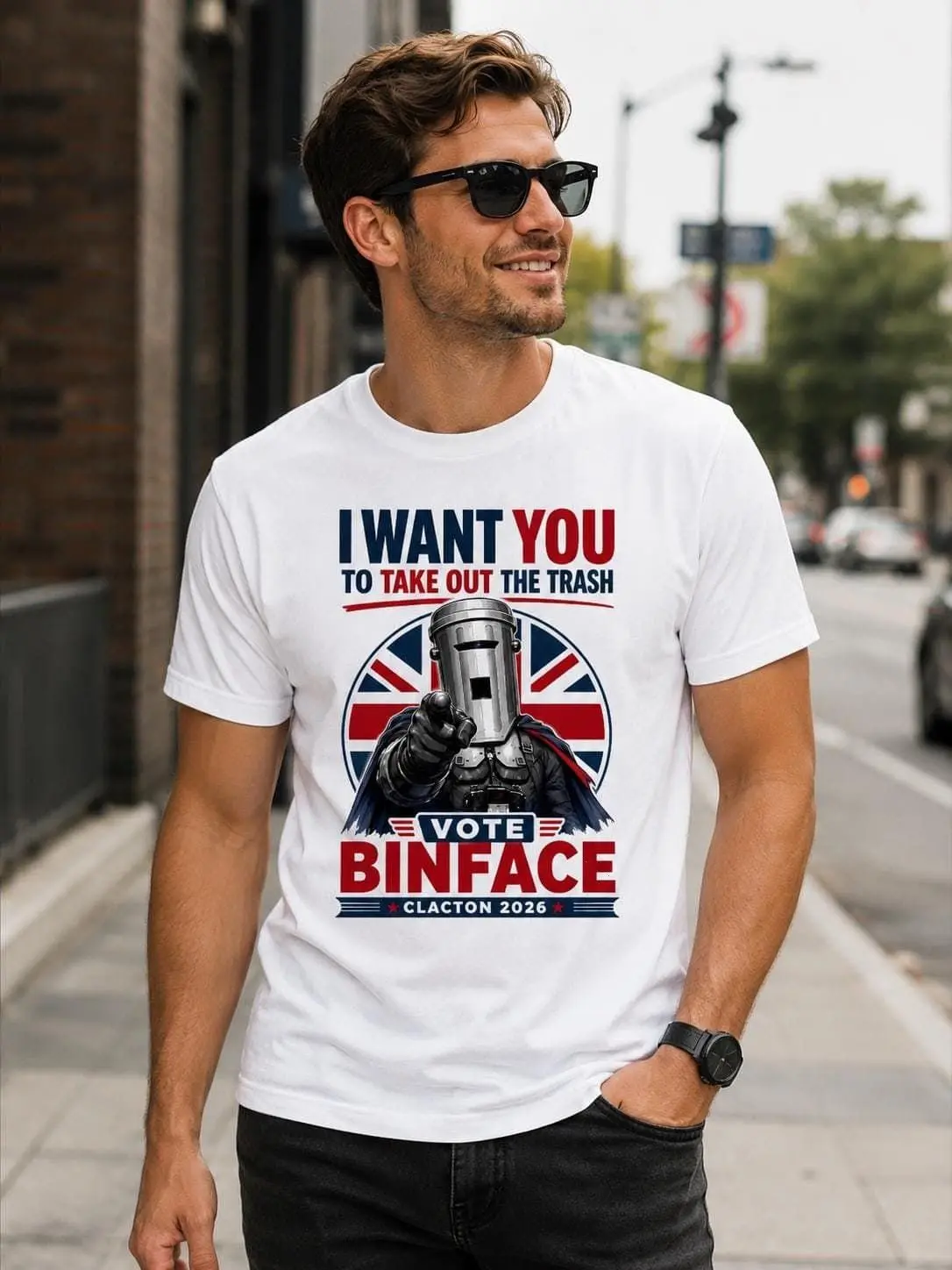Vote Binface T-Shirt, Binface Clacton By-Election Tee, British Political Satire Shirt, Funny UK Election Humor Graphic Tee, Unisex Gift for Men Women