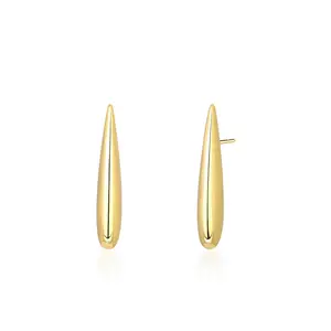 SCULPTURAL TEAR DROP METAL STUD-GOLD
