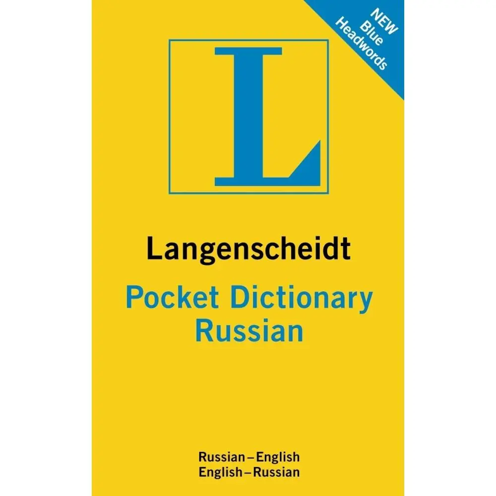 Used Langenscheidt Pocket Dictionary: Russian - Vinyl Bound Book for Travelers, Comprehensive Vocabulary, 45,000 References, All Main Headwords in Blue, Students