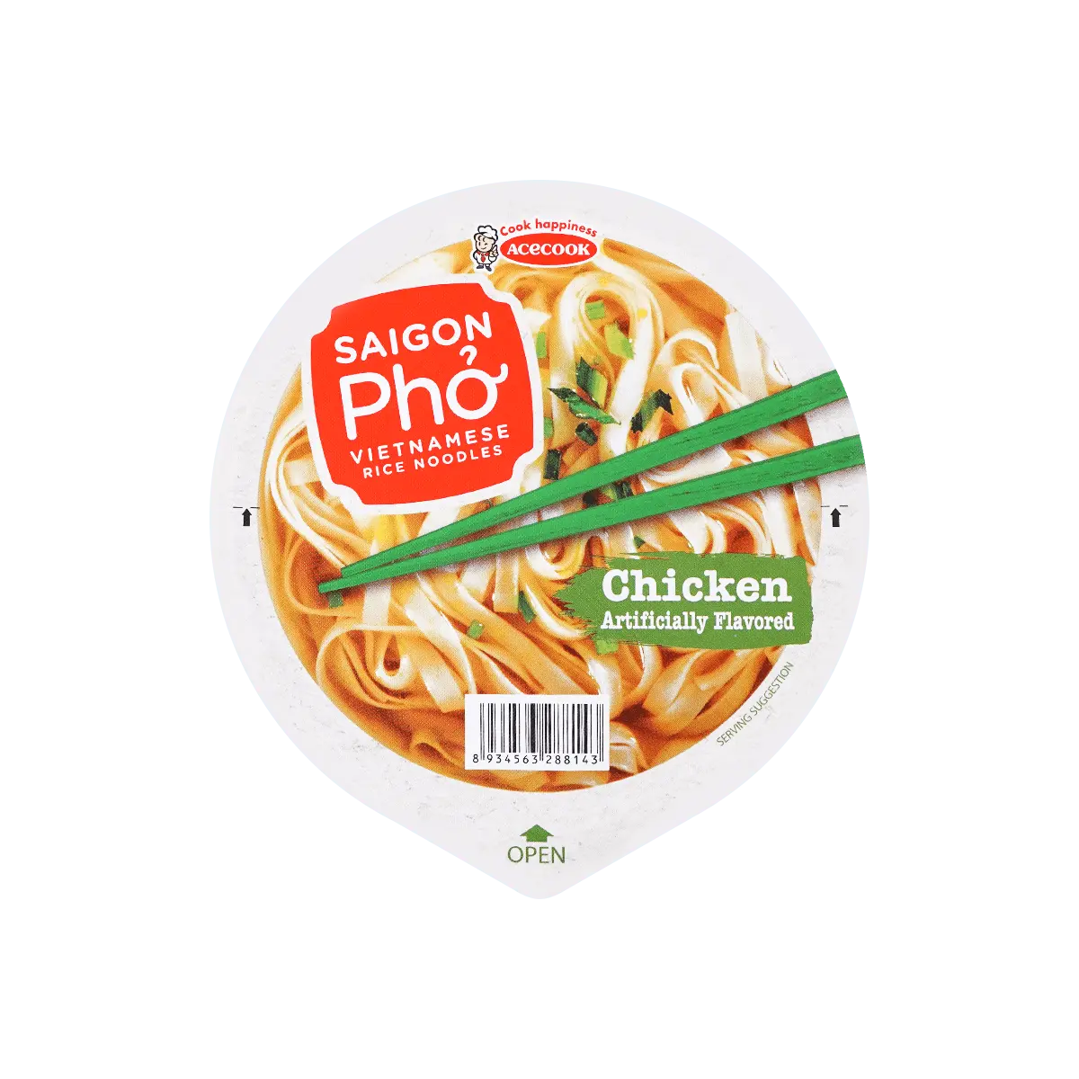 Acecook Vietnam Pho Noodles - Authentic Chicken Flavor Rice Noodle Soup (70g) - Instant Vietnamese Pho Bowl
