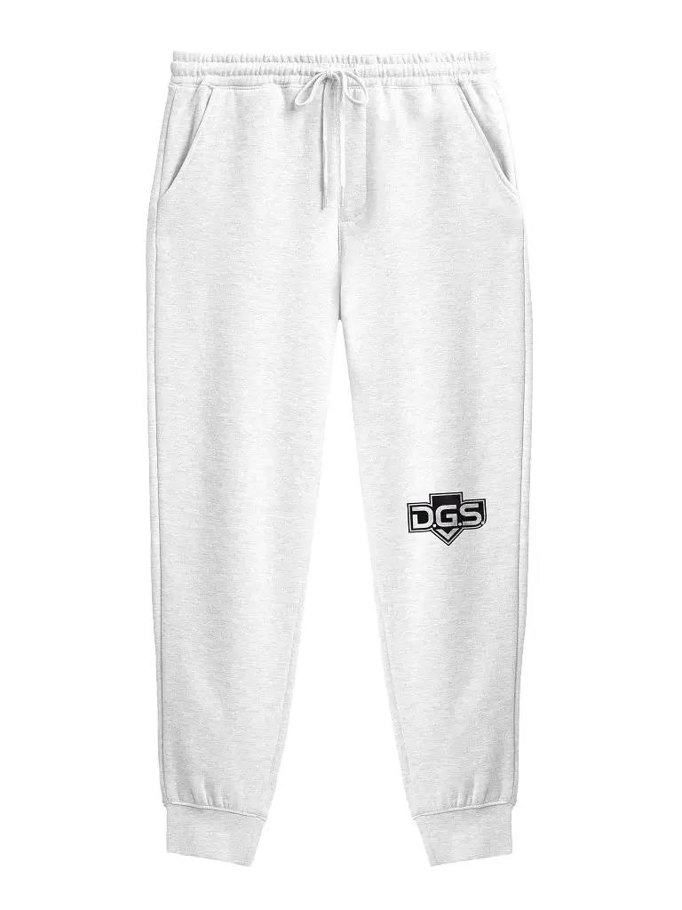 D.G.S LOGO BRANDED Midweight Fleece Joggers IN WHITE WITH BLACK &amp; WHITE LOGO LUXURY QUALITY