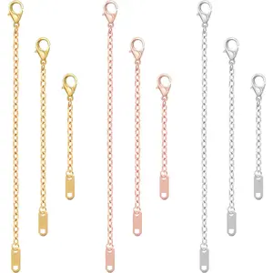 Necklace Extender, Chain Extenders for Necklaces, Delicate Stainless Steel Jewelry Chain Extenders for Bracelet Anklet Necklace (Gold/Silver/Rose Gold, 5/10/15cm)