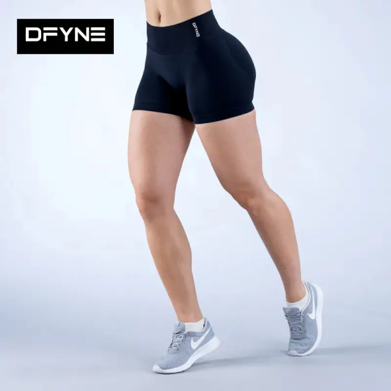 DFYNE Women High Stretch Full Matte Biker Shorts 3 Inch Seamless Squat Proof Running Workout Shorts
