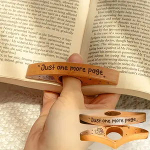 Personalized Thumb Book Page Holder - Just One More Page, Custom Wooden Thumb Page Holder for One-Handed Reading, Reading Bookish Accessories Gift for Teachers Book Lovers