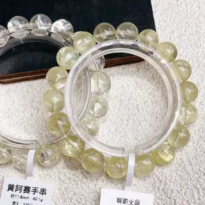 Rainbow Citrine Crack Bangle Yellow Crystals Bracelet Men Women's Gift