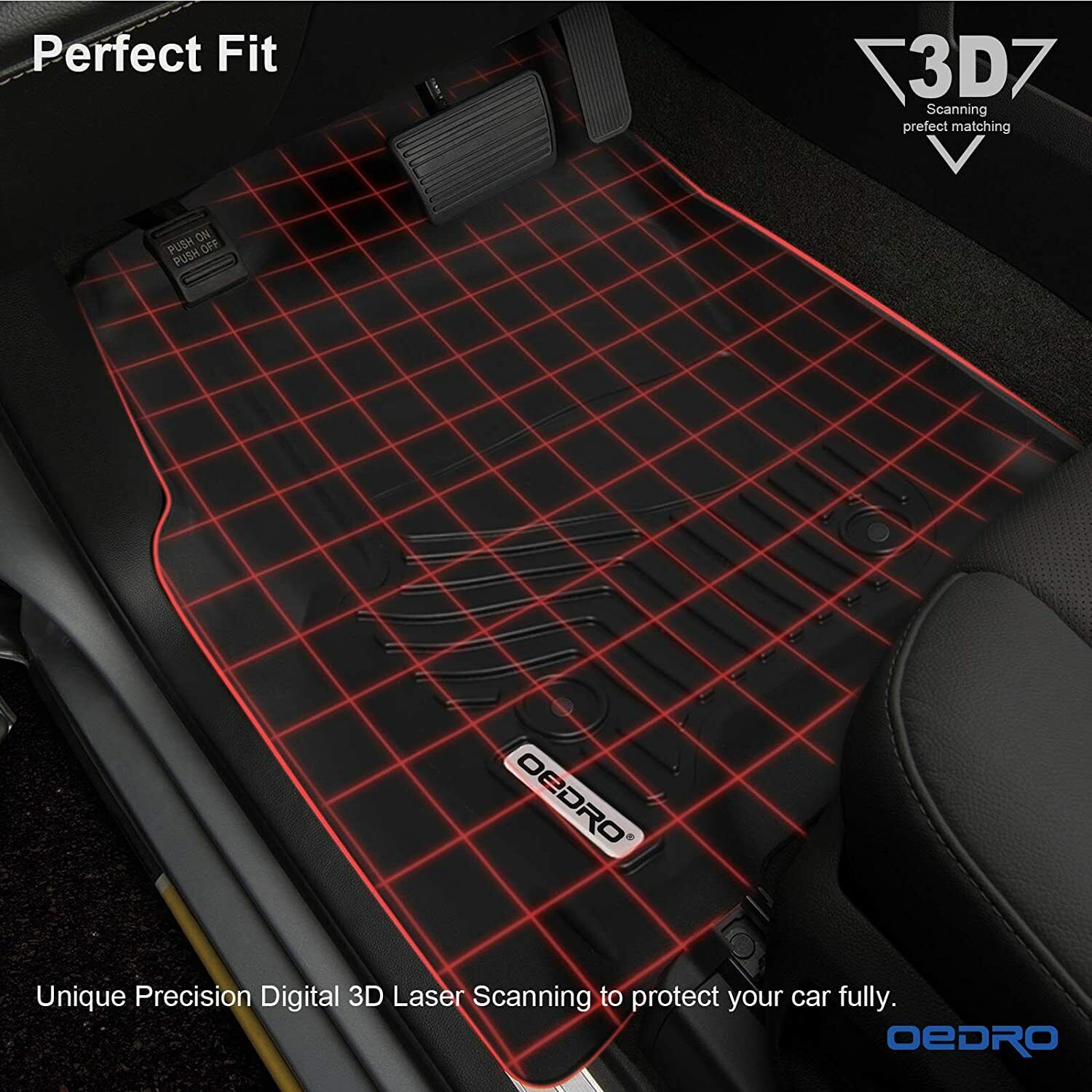 YITAMOTOR Floor Mats for 2014-2018 Chevy Sliverado /GMC Sierra 1500 Double Cab, 2015-2019 Chevy Silverado/GMC Sierra 2500HD 3500HD, 2019 Silverado LD/Sierra Limited, All Weather Guard 1st and 2nd Row