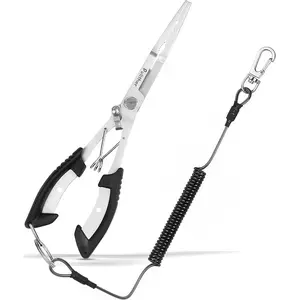 Stainless Steel Fishing Pliers,Needle Nose Pliers Fishing,Fishing Gear Hook Remover with Lanyard,Multitool for Saltwater