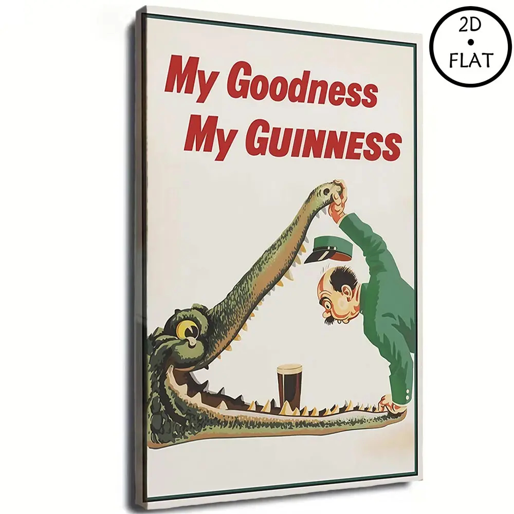 Vintage John Gilroy Guinness Crocodile PosterPrint, Retro Irish Beer Ad, 2D Flat Design,Perfect for Home Decor & Wall ArtVintage John Gilroy Guinness Crocodile PosterPrint, Retro Irish Beer Ad, 2D Flat Design,Perfect for Home Decor & Wall Art, gift