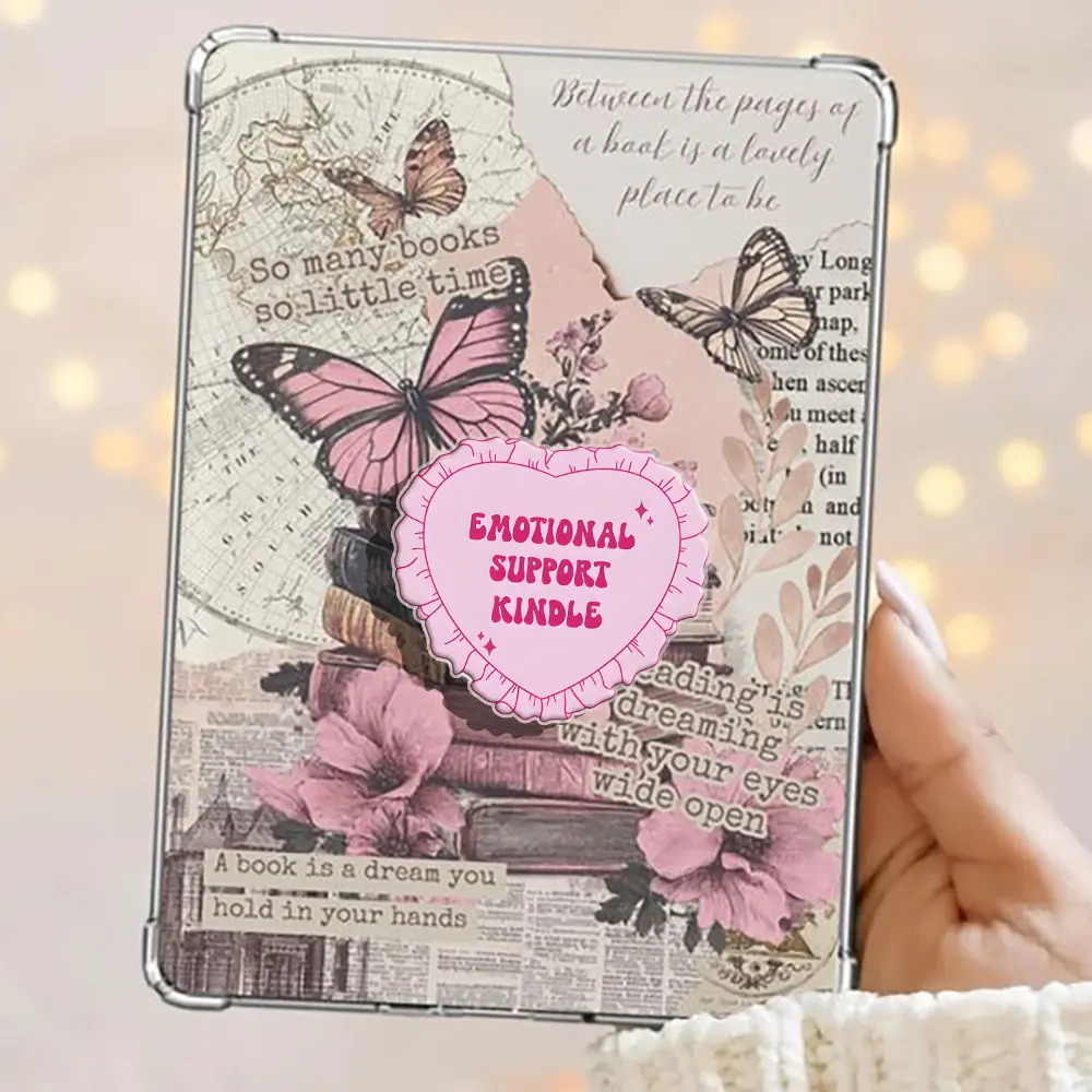 Emotional Support Kindle Coquette Pink Heart Pillow Magnetic Kindle Grip Book Lover Cute Bookish Kindle Accessories Phone Holder PopSocket Phone Grip Magnetic Pop Socket Phone Grip