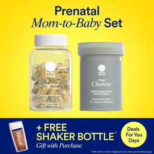 Ritual Mom-to-Baby Set with Prenatal Vitamins and Natal Choline Supplements, Supports Pregnancy, Baby's Cognitive Function, Fetal Brain Development, 30 Day Supply