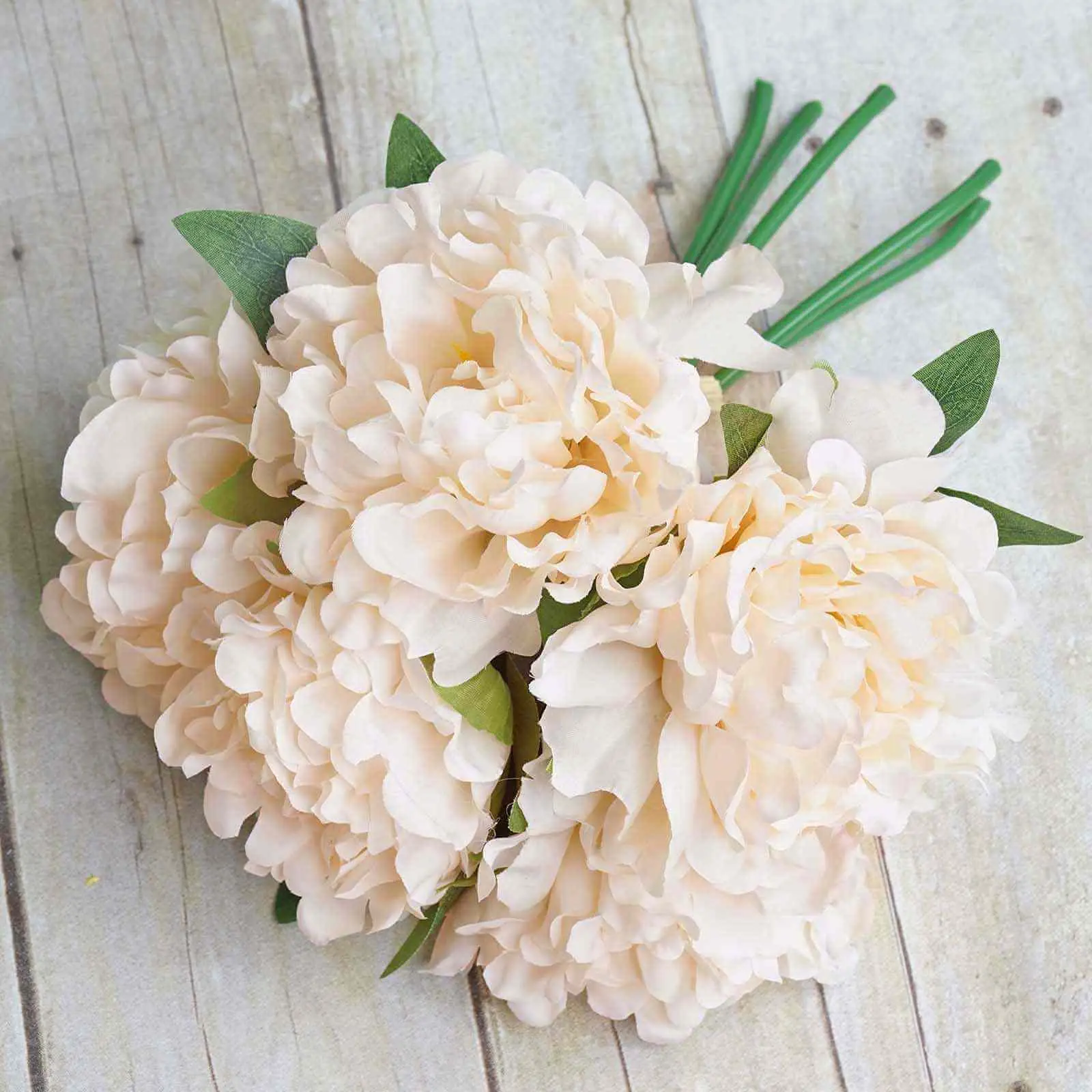 11" Blush Pink Real-Touch Artificial Silk Peony Bouquet, Decorative Flowers, Faux Floral Arrangements for DIY Floral Home Decor