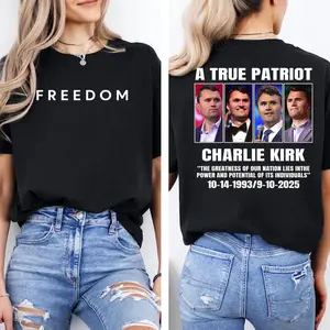 Charlie Kirk Freedom T-Shirt, Justice For Charlie Kirk Shirt, A True Patriot, Unisex Sweatshirt, Hoodie