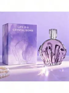 Crystal Bomb Purple Faceted Crystal Perfume | 100ml Fruity Floral Musk Women EDP Gift Set