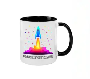 “In Space We Thrust” Coffee Mug – Funny Rocket & Space Lover Gift