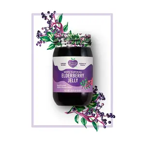 All Things Natural Elderberry Jelly – 100% Pure & Healthy Fruit Spread -No Additives -Immune Boost -Delicious Natural Dessert for Kids & Adults (10oz Jar)