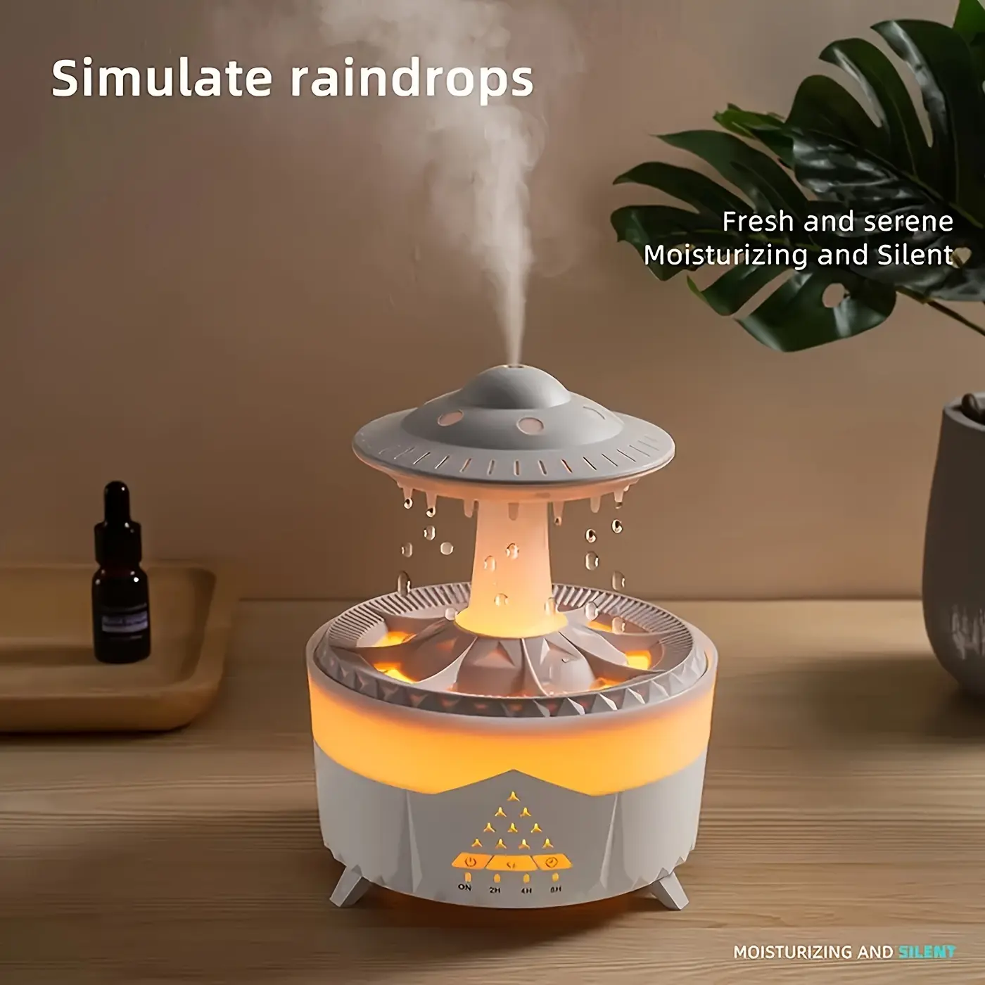 Intelligent Spray Atomizer - Large-Capacity Home Humidifier & Aroma Diffuser with Simulated Raindrops, Suitable for Restaurants & Home Use for Aromatherapy, Simulate Raindrops