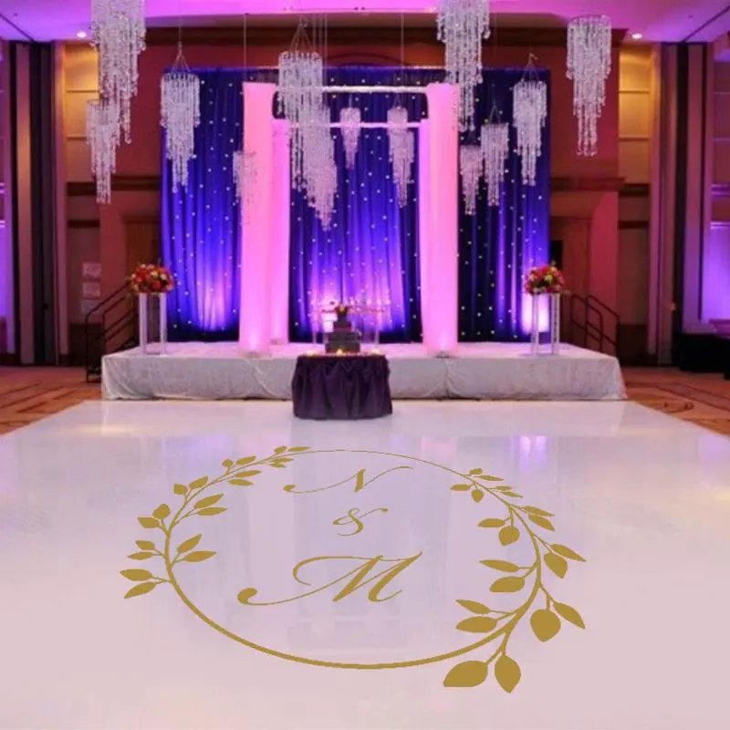 Wedding Dance Floor Wall Sticker Vinyl Decal Wedding Room Decoration Floor Decal Dance Floor Wedding Couples Name Custom A976