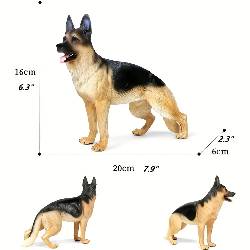 Large Dog Figurine 7.9" German Shepherd Highly Detailed Action Figure Toy Realistic Animal Figure Dog Toy for Christmas or Birthday Gift fengshui ornament heal stone silk  flowers bouquet fake home garden wooden  piggy  bank creative small gift church egg