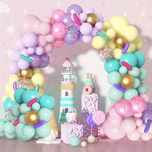 139pcs Pastel Donut Balloon Garland Kit, Sprinkles, Confetti & Ice Cream Balloons for Parties