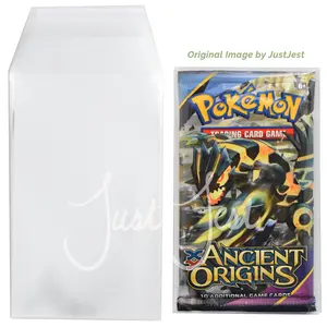 JustJest Pokemon Booster Pack Protective Sleeves - x50 Self Sealing Clear View Sleeves