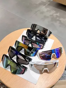 8-piece sports oversized frameless men's baseball glasses, lightweight large frame goggles, Sports Eyewear