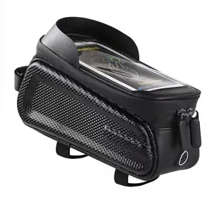 1.5L Large Capacity Bicycle Top Tube Bag - Waterproof, Touchscreen Phone Storage; Adjustable Front Frame Bag for MTB, Road Bikes; Essential Cycling Protective Gear & Accessory
