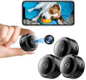 Dome Camera Pet Cam 1080P HD WiFi Wireless Indoor Home Security Surveillance Camera Mini Nanny Cam with App Control Motion Detection (Black)