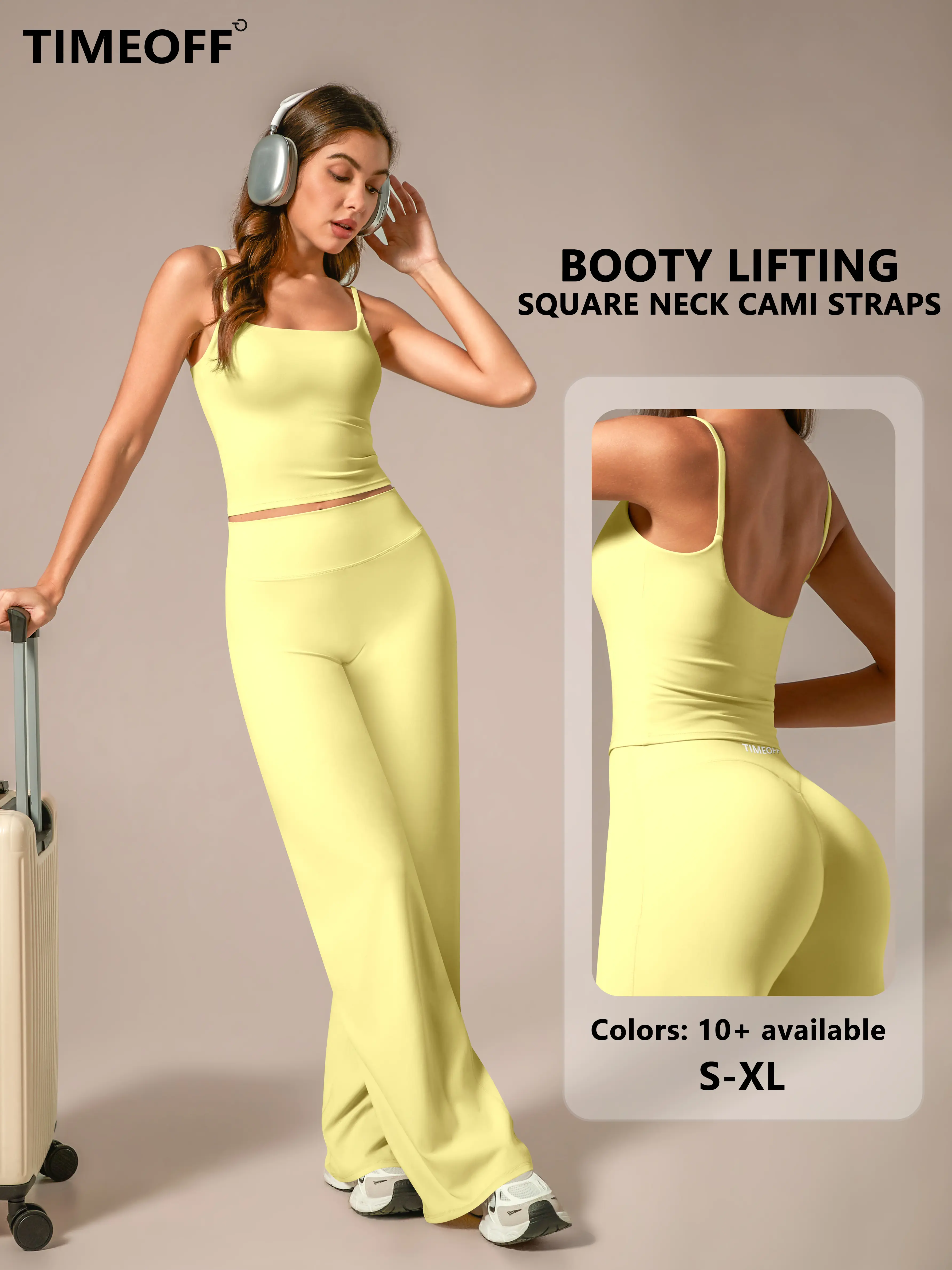 TIMEOFF Women's 2-Piece Athleisure Workout Set for Women - Adjustable Strap Tank Top & Leggings, Buttery Soft 4-Way Stretchy Fabric, Butt-Lifting, Tummy Control, Non-Slip, Breathable, Ideal for Yoga, Gym, Workout Sets For Women, Tank Tops