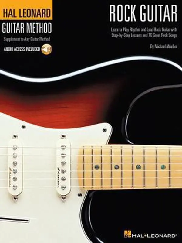 USED Rock Guitar Method Book by Michael Mueller (Paperback, English) - Step-By-Step Rhythm & Lead Guitar Lessons with 70 Rock Songs, Riffs, Chords, Techniques, Slides, Scales, Vibrato, String Bending, Licks & Online Audio Access