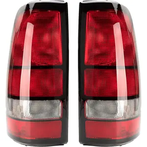 Black Edge Rear Lighting Tail Light Housing - Waterproof, Bulb-Free, Driver & Passenger Side Rear Brake Lamps Compatible with 1999-2002 Chevy Silverado 1500/2500/3500 & 1999-2006 GMC Sierra