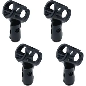 4Pcs Microphone Clip Rubber Flexible Mic Holder Handheld Wireless Mic Holder Adjustable Angle Mic Holder (Inner Diameter Range 30-50Mm) Pastlla
